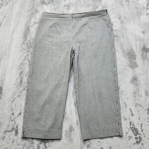 Vintage Jennifer Moore Pants Womens 12 Black White Gingham Plaid Crop Side Zip